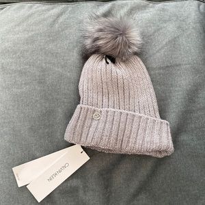 Calvin Klein Grey Beanie with Pompom